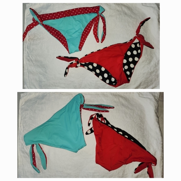 LOT reversible polkadot bikini bottoms - Picture 2 of 9
